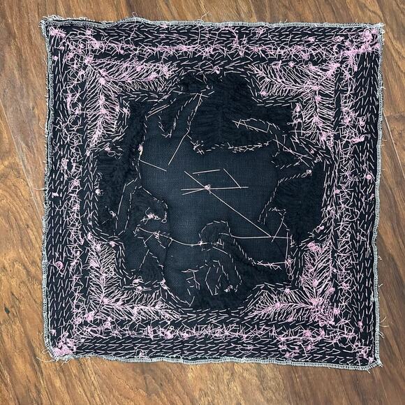 Antique Burmese Kalaga Embroidered Hand Sewn Horse Tapestry Flawed - Picture 2 of 14